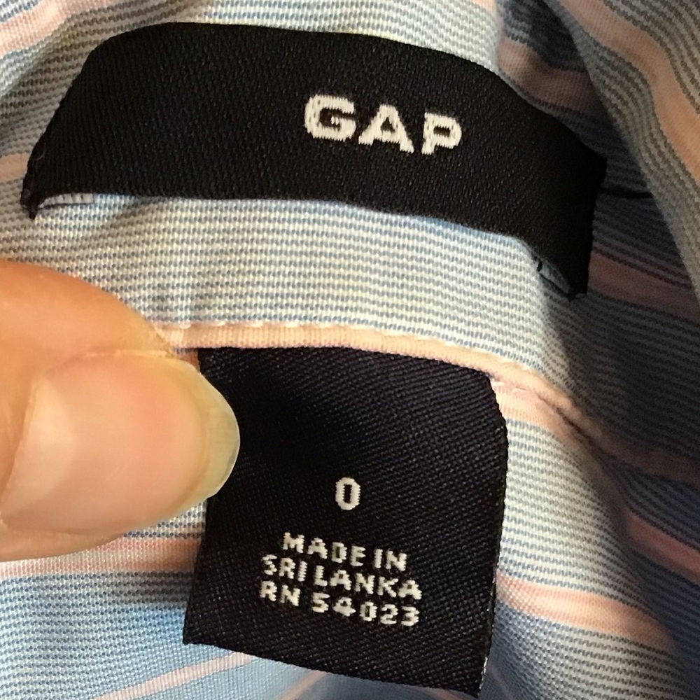 GAP Blouse Shirt Button Down fitted 0 Floral Accent - Picture 5 of 8